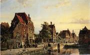 unknow artist, European city landscape, street landsacpe, construction, frontstore, building and architecture. 142